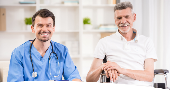 male caregiver and patient